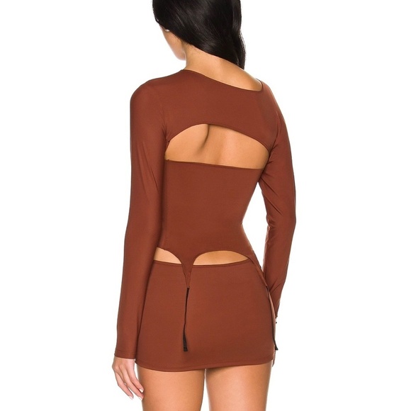 MIAOU Phoenix Strappy Top and Garters Set Cinnamon Brown Revolve NEW WITHOUT TAG - Picture 3 of 14
